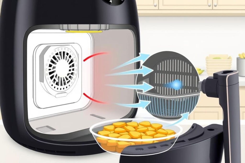 como funciona a fritadeira airfryer