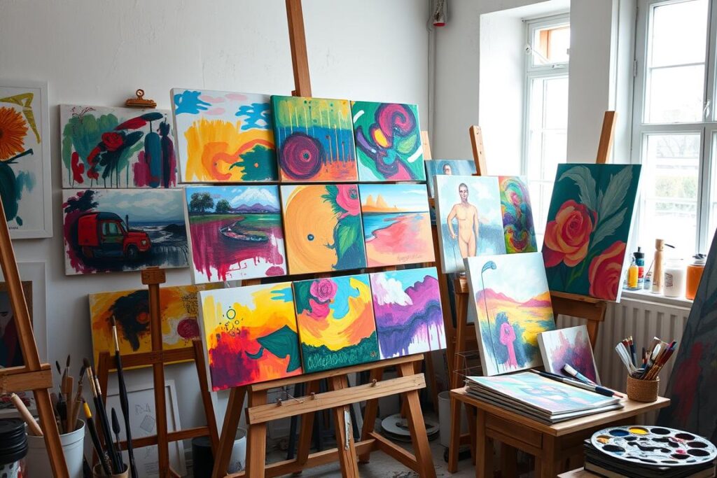 tipos de pinturas em tela